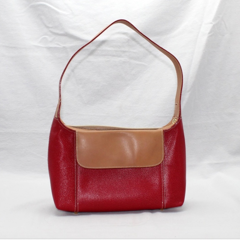 Tusk Red Leather and Tan Purse
